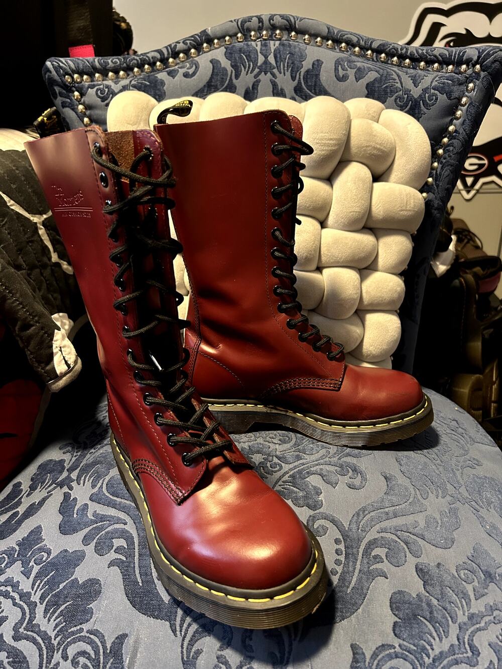 Dr Martens Cherry Red 1914 Knee High size 6/EU 37